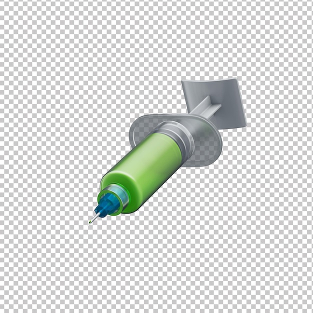 3D-Medizinspritzensymbol mit transparentem Hintergrund