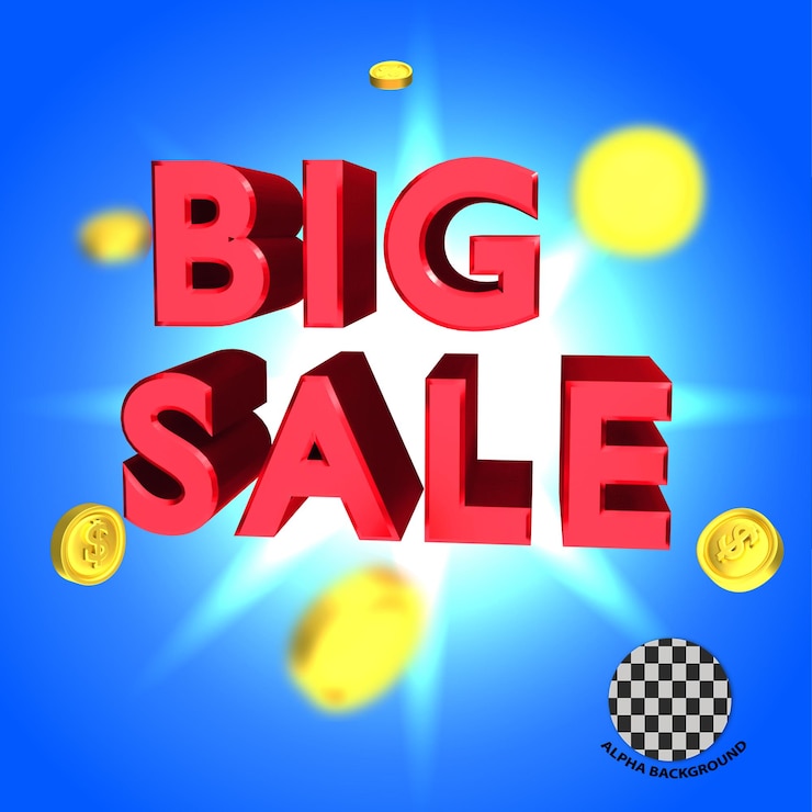 PSD 3d mega sale big sale cashback special sale promotion