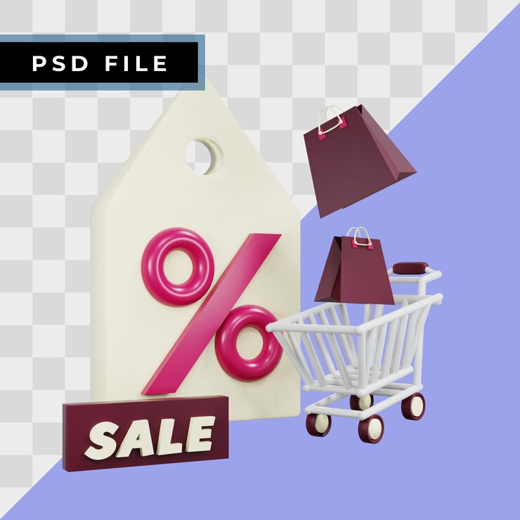 PSD 3d mega sale illustrationskonzept perfekt für werbekampagnen und präsentationen 3d-rendering