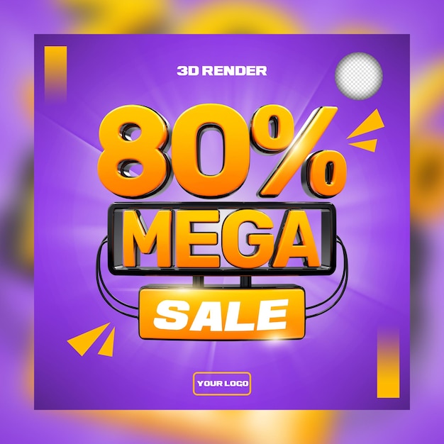 3d mega venda 80 fora para promoção