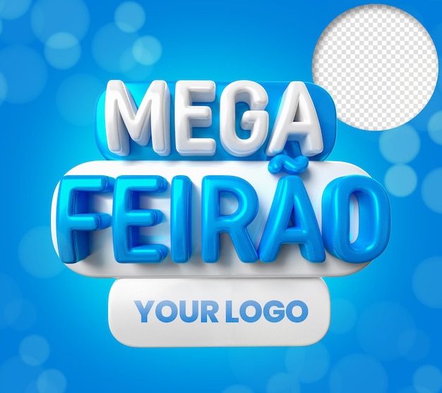 3D-Megamesse mit bearbeitbarem Text