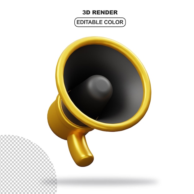 3D-Megaphonlautsprecher mit schwarzer Goldfarbe