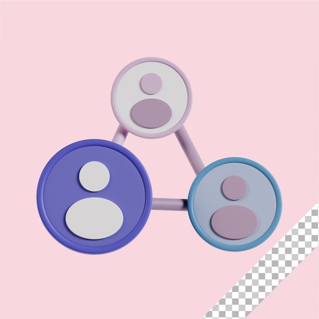 3D-Menschen verbinden Symbol mit transparentem Hintergrund
