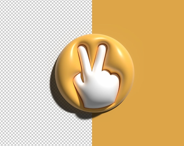 3d menschliche hand geste symbol design transparente psd-datei