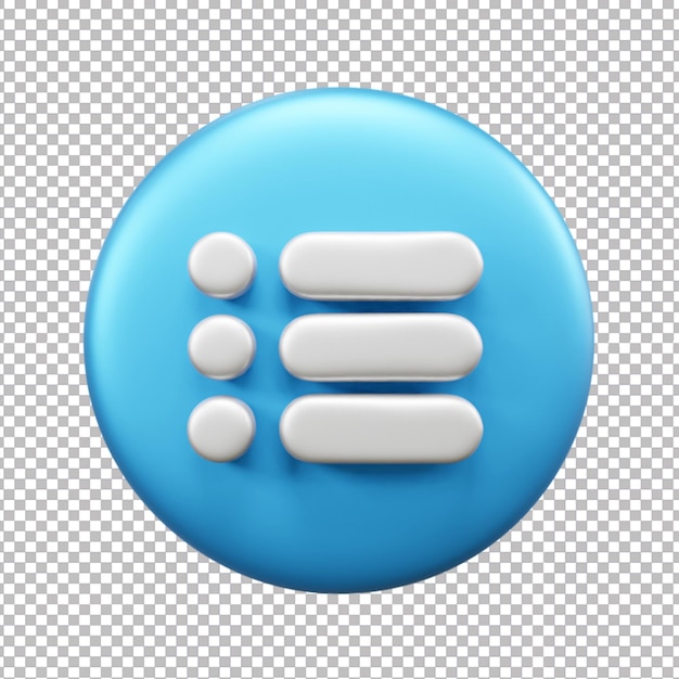 3d menu ui icon isolated