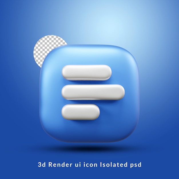 3d-menü-ui-symbol isoliert