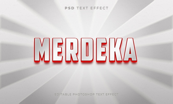 PSD 3d merdeka text effect template