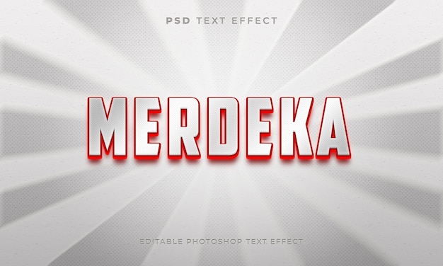 PSD 3d-merdeka-texteffektvorlage