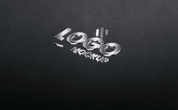 PSD 3d-metall-logo-mockup