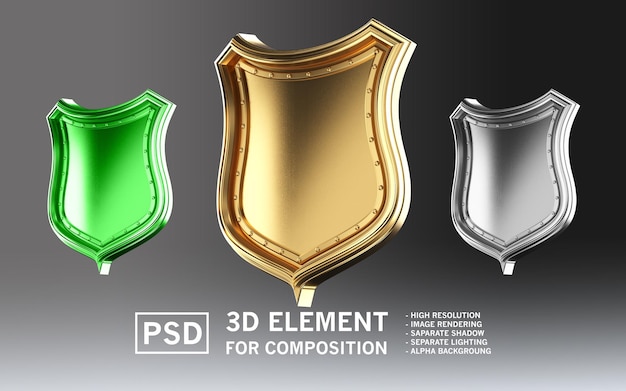 3D Metallic Shield Elements for Composition