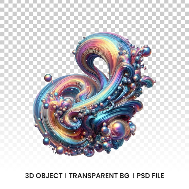 3D-metallische irisierende Flüssigkeit abstrakte holographische Form