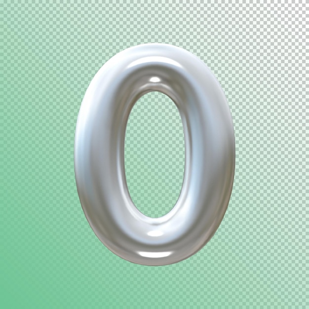 3D-metallische Zahl 0