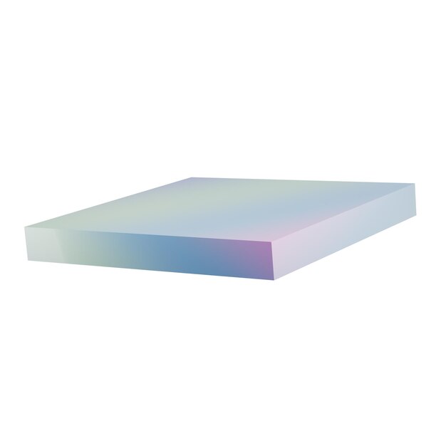 3D-Metallrechteck abstrakte geometrische Form Podium realistisches glänzendes Gradient luxuriöse Vorlage dekoratives Design Illustration minimalistisches helles Rechteck Mockup isoliert transparent png