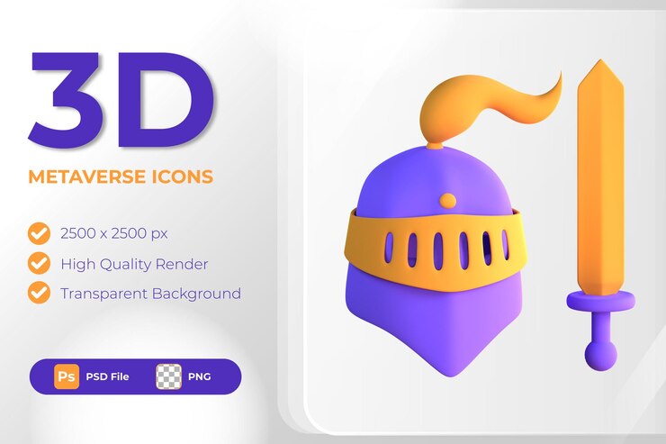 PSD 3d metaverse icon