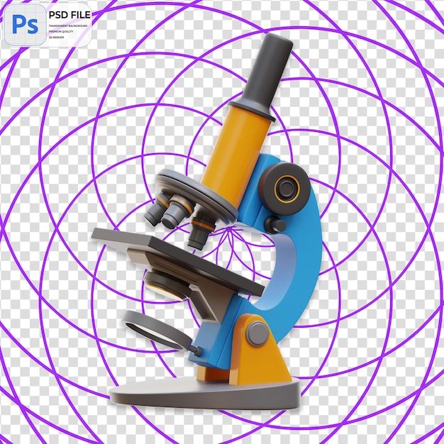 3d microscope render illustration icon isolated png