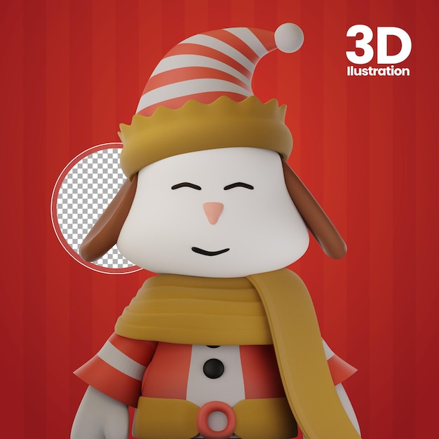 3d Mignon Personnage Chiot Thème Joyeux Noël