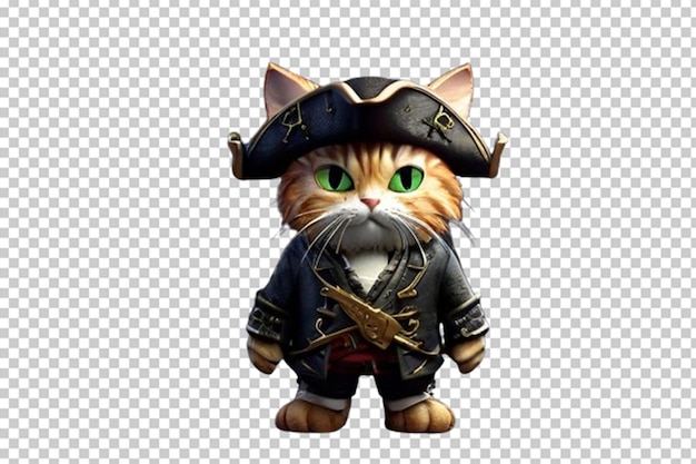 PSD 3d mignon portant des vêtements de pirate