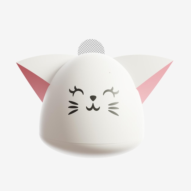 3d de mignons animaux de chat blanc. notion de rendu 3d