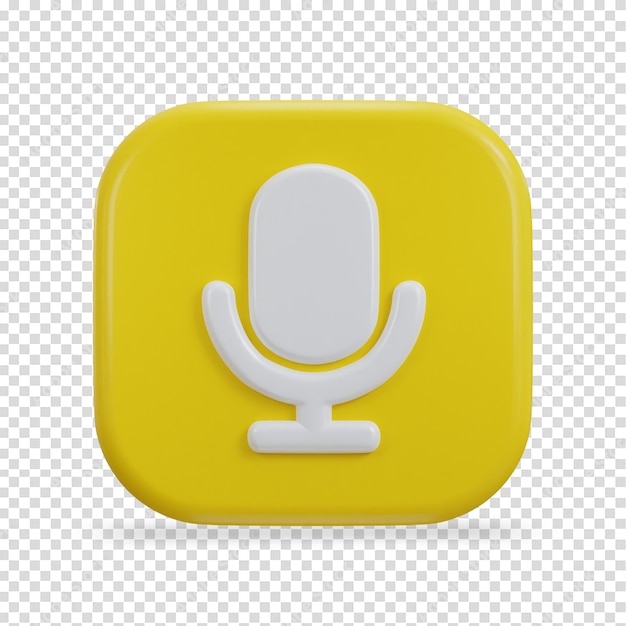 3D-Mikrofon-Symbol mit Kreis-Taste-Vektor-Illustration