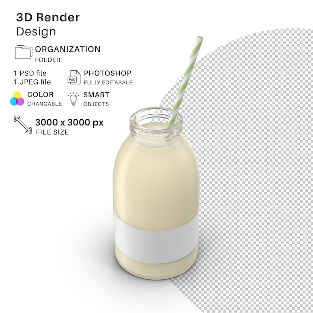 PSD 3d-milchflasche