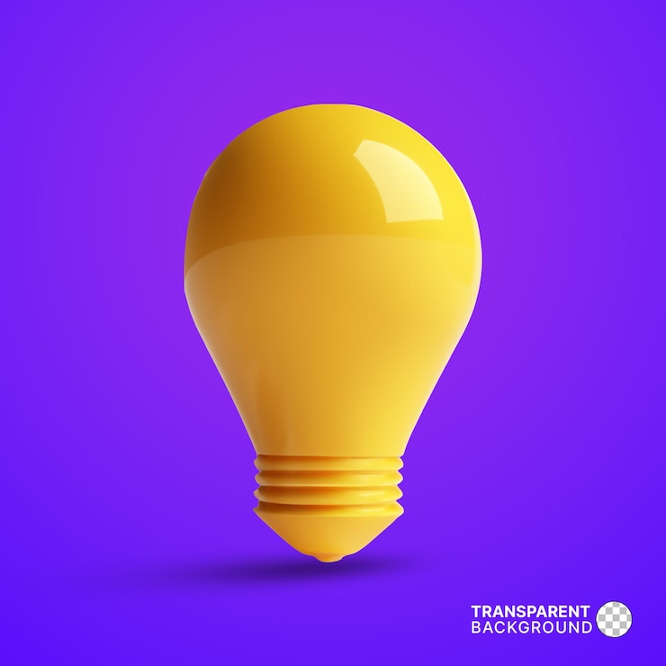 PSD 3d minima idea creativa problemsolving pensiero innovativo concetto di brainstorming lampadina brillante