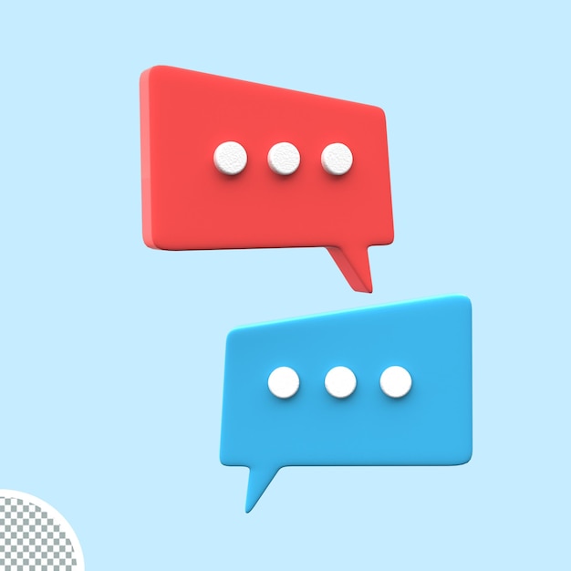 3d minimal blau rosa einfach blasen rede chat symbol rede sprechblase nachrichten symbol 3d render