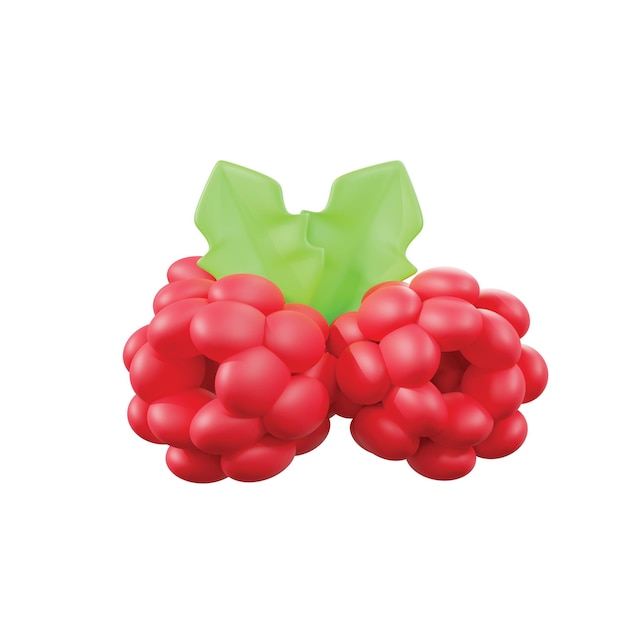 3D-Minimal-Icon Sommerfrüchte Himbeere