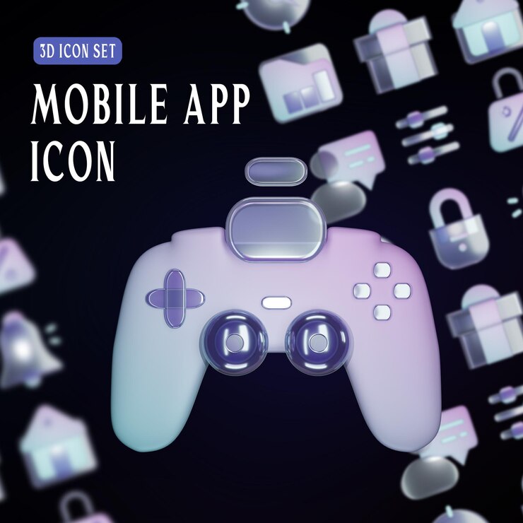 PSD 3d mobile app icon