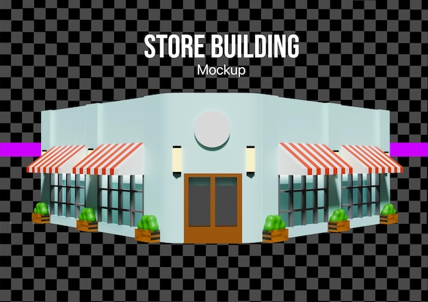 3D-Mockup des Ladenbaus