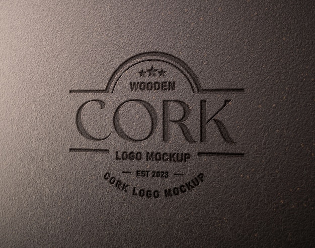 PSD 3d-mockup mit kork-logo