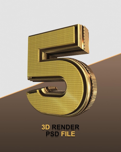 3d model Golden Number 5