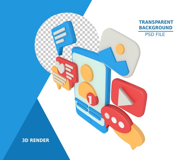3d modeling of social media on smartphone