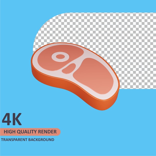 3D-Modell, das ein Stück Fleisch rendert