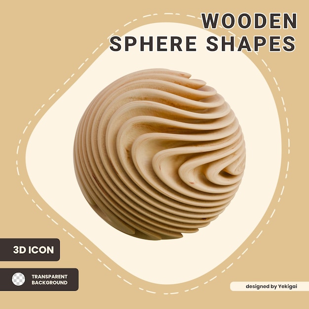 3D-Modell der Holzkugel