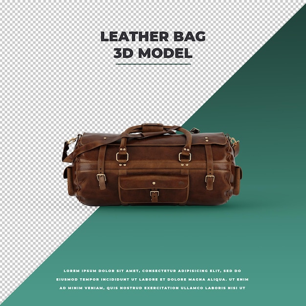 3d-modell der ledertasche