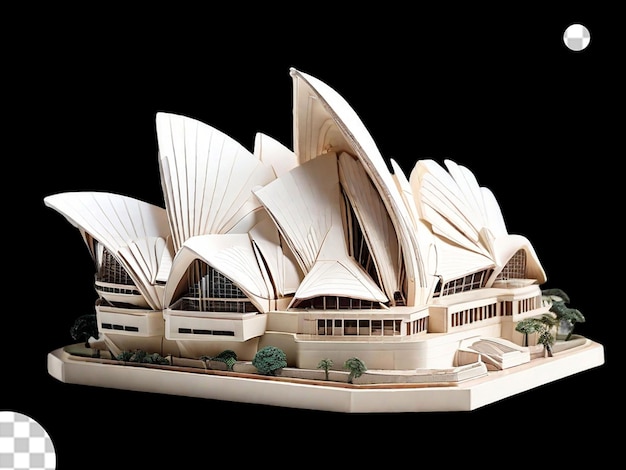 PSD 3d-modell des sydney opera house mit komplizierten details