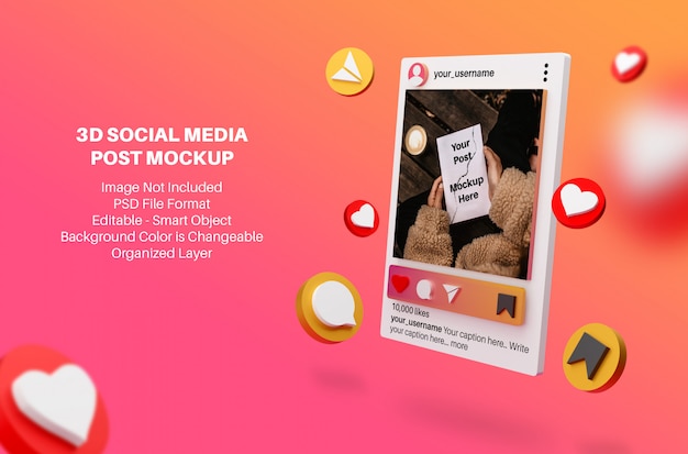 3D-Modell für Instagram Social Media Post