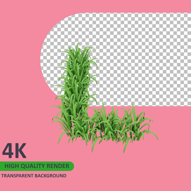 3D-Modell-Rendering Gras Alphabet Großbuchstaben l
