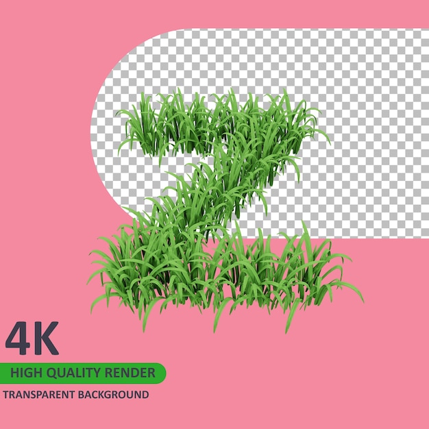 3D-Modell-Rendering Gras Alphabet Großbuchstaben z