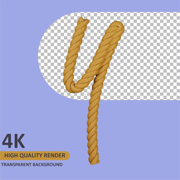 3D-Modell-Rendering Sackleinen Alphabet Buchstaben y