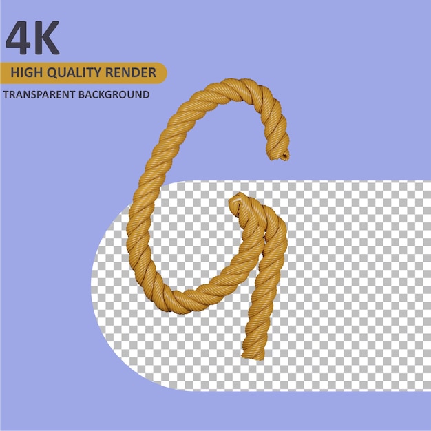 3D-Modell-Rendering Sackleinen Alphabet Großbuchstaben g
