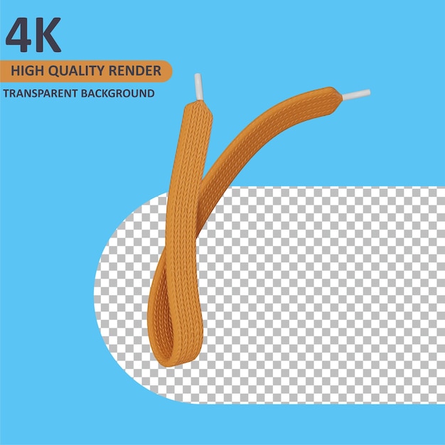 3D-Modell-Rendering Schnürsenkel Alphabet Kleinbuchstabe r