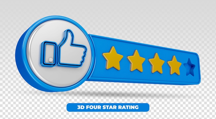PSD 3d-modell sternebewertung benutzerbewertungen bewertungsbewertungskonzept genießen sie die app