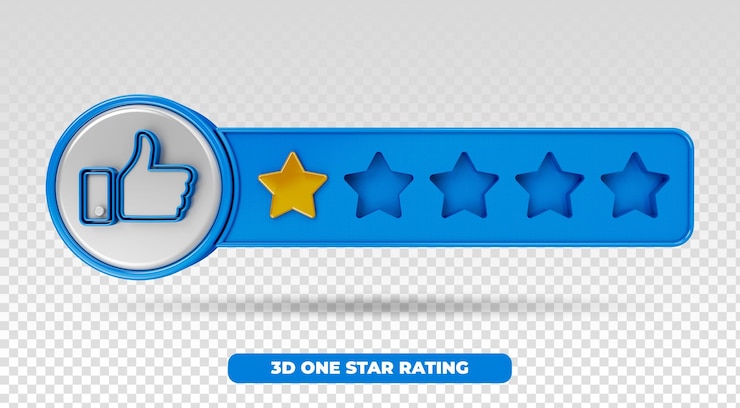 PSD 3d-modell sternebewertung benutzerbewertungen bewertungsbewertungskonzept genießen sie die app