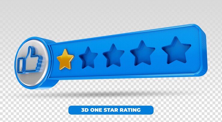 PSD 3d-modell sternebewertung benutzerbewertungen bewertungsbewertungskonzept genießen sie die app
