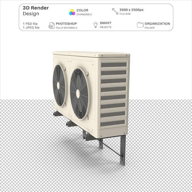 3d-modellierung der klimaanlage psd-datei