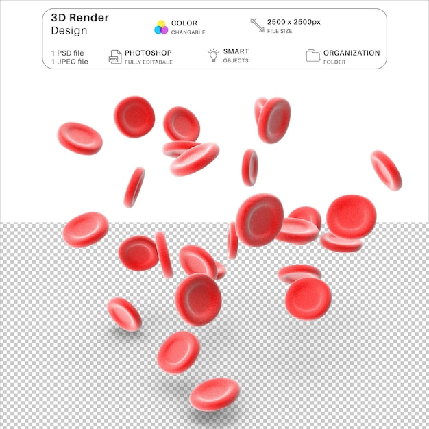 3D-Modellierung der roten Blutkörperchen PSD-Datei