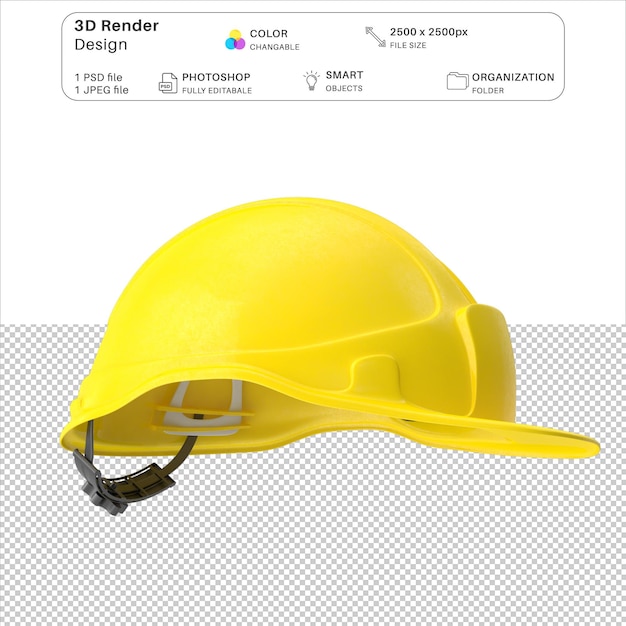 PSD 3d-modellierung des sicherheitshelms psd