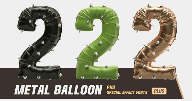 PSD 3d-modellierung metal punk balloon serie namber 2