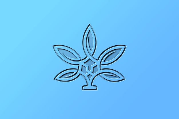 3D y modelo de logotipo mínimo psd